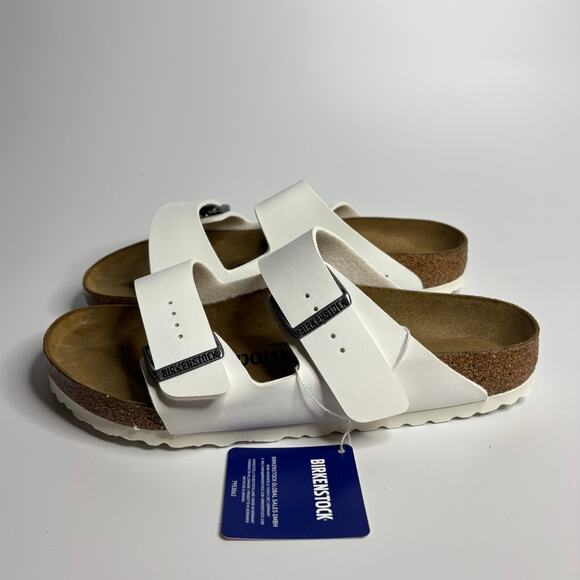 Birkenstock Men’s Arizona Two Strap Sandals in White main image 4